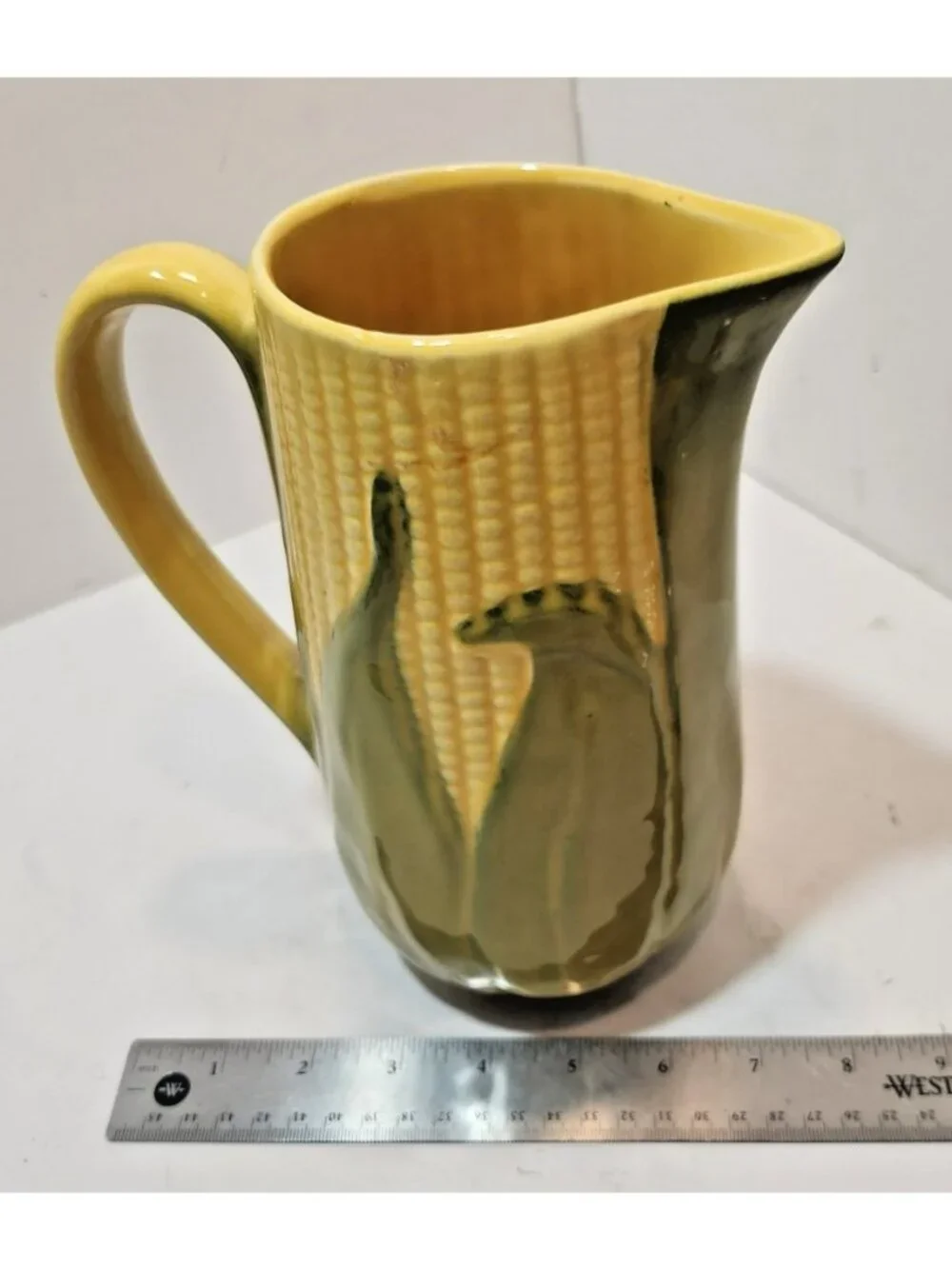 Vtg Shawnee Pottery Yellow King Corn # 71 Tall Water Pitcher Novelty Corn Shape